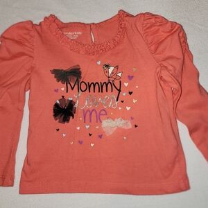 WonderKids Coral Long Sleeve Shirt with Heart Design